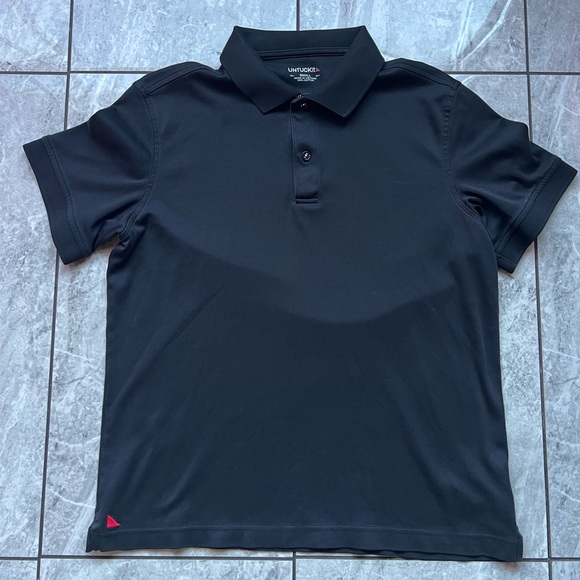 UNTUCKit Other - UNTUCKit Men's Black 100% Cotton Short Sleeve Polo Shirt Red Logo Casual Small